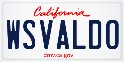 CA license plate WSVALDO