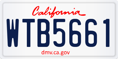 CA license plate WTB5661