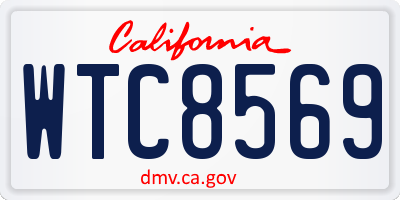 CA license plate WTC8569