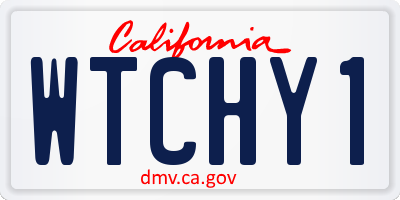 CA license plate WTCHY1