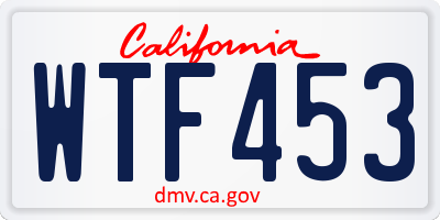 CA license plate WTF453