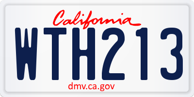 CA license plate WTH213