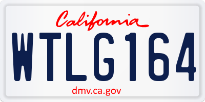 CA license plate WTLG164