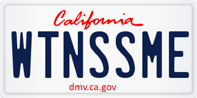 CA license plate WTNSSME