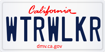 CA license plate WTRWLKR