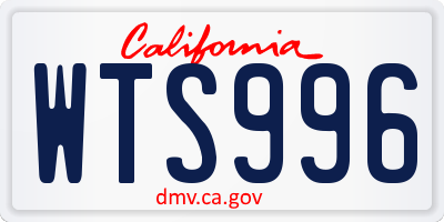 CA license plate WTS996