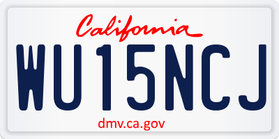 CA license plate WU15NCJ