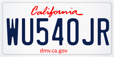 CA license plate WU54OJR