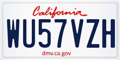 CA license plate WU57VZH