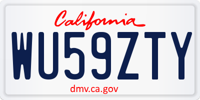 CA license plate WU59ZTY