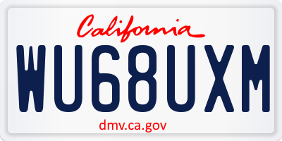 CA license plate WU68UXM