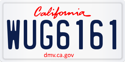 CA license plate WUG6161