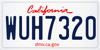 CA license plate WUH7320