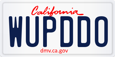 CA license plate WUPDDO