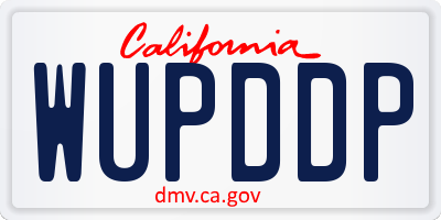 CA license plate WUPDDP