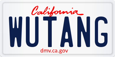 CA license plate WUTANG