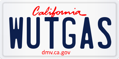 CA license plate WUTGAS