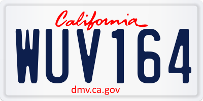 CA license plate WUV164