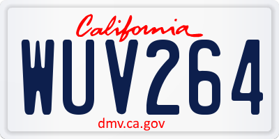 CA license plate WUV264