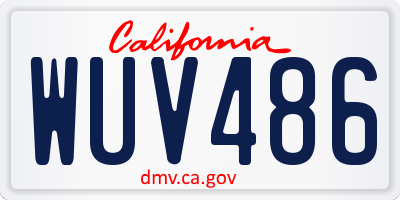 CA license plate WUV486