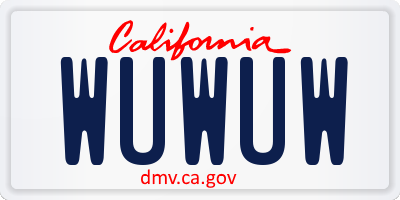 CA license plate WUWUW