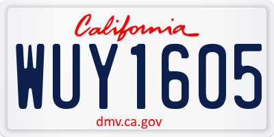 CA license plate WUY1605