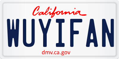 CA license plate WUYIFAN