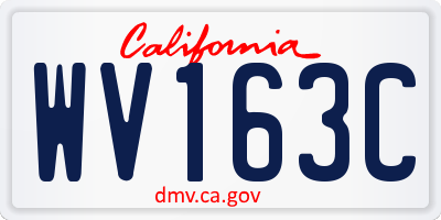 CA license plate WV163C