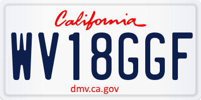 CA license plate WV18GGF