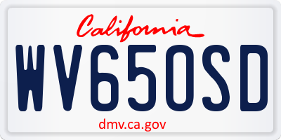 CA license plate WV65OSD