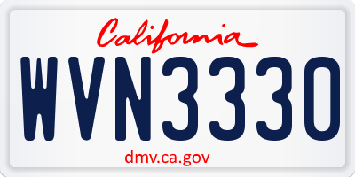 CA license plate WVN3330