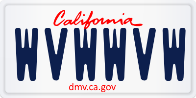 CA license plate WVWWVW