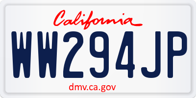 CA license plate WW294JP