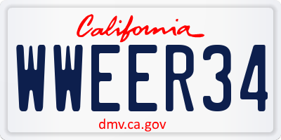 CA license plate WWEER34