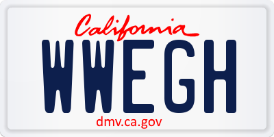 CA license plate WWEGH