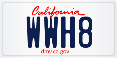 CA license plate WWH8