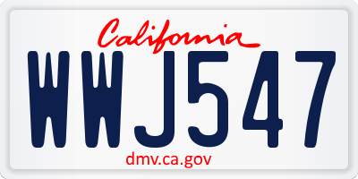 CA license plate WWJ547