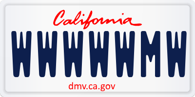 CA license plate WWWWWMW