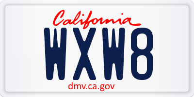 CA license plate WXW8