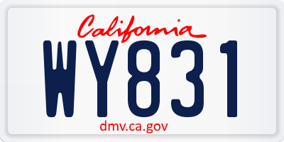 CA license plate WY831