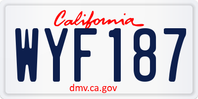 CA license plate WYF187