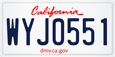 CA license plate WYJ0551