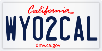 CA license plate WYO2CAL