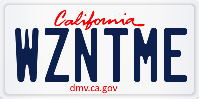 CA license plate WZNTME