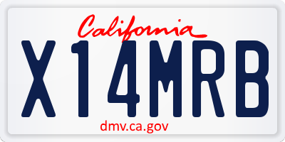 CA license plate X14MRB