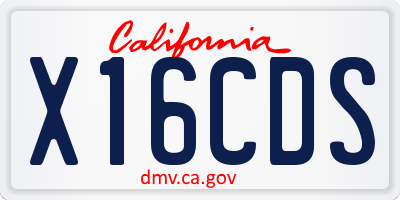 CA license plate X16CDS