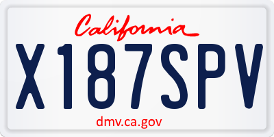 CA license plate X187SPV