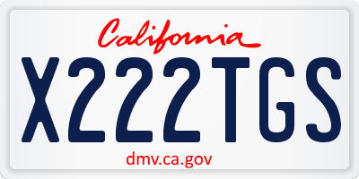 CA license plate X222TGS