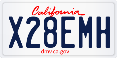 CA license plate X28EMH