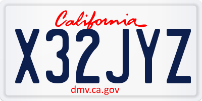 CA license plate X32JYZ